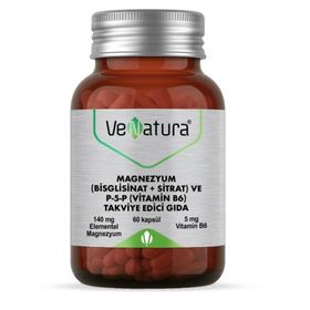 Venatura Magnezyum Bisglisinat Sitrat P5P Vitamin B6 60 Kapsül