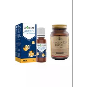 Venatura Vitamin D3 K2 20 ml Damla + Solgar Vitamin D3 1000 IU 100 Kapsül