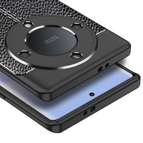 Vendas Huawei Honor X 9A Deri Desenli Niss Dikiş Tasarımlı Darbe Dirençli Silikon Cep Telefonu Kılıfı
