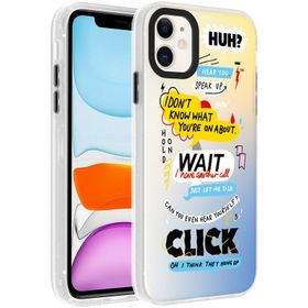 Vendas iPhone 12 Dragon Serisi Parlak Desenli Fashion Hard Silikon Cep Telefonu Kılıfı