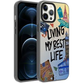Vendas iPhone 12 Pro Max Uyumlu Dragon Serisi Parlak Desenli Fashion Hard Silikon Kılıf
