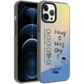 Vendas iPhone 12 Pro Max Uyumlu Dragon Serisi Parlak Desenli Fashion Hard Silikon Kılıf
