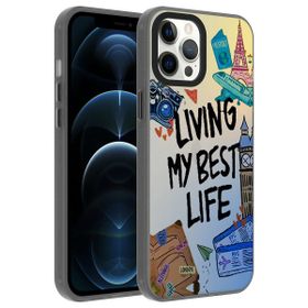 Vendas iPhone 12 Pro Uyumlu Dragon Serisi Parlak Desenli Fashion Hard Silikon Kılıf