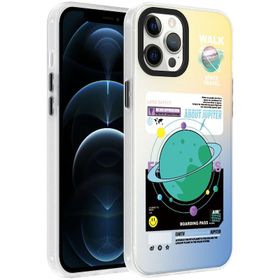 Vendas iPhone 12 Pro Uyumlu Dragon Serisi Parlak Desenli Fashion Hard Silikon Kılıf