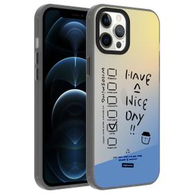 Vendas iPhone 12 Pro Uyumlu Dragon Serisi Parlak Desenli Fashion Hard Silikon Kılıf
