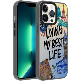Vendas iPhone 13 Pro Max Uyumlu Dragon Serisi Parlak Desenli Fashion Hard Silikon Kılıf