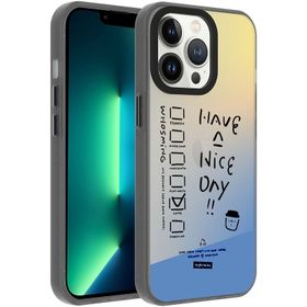 Vendas iPhone 13 Pro Max Uyumlu Dragon Serisi Parlak Desenli Fashion Hard Silikon Kılıf