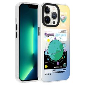 Vendas iPhone 13 Pro Uyumlu Dragon Serisi Parlak Desenli Fashion Hard Silikon Kılıf