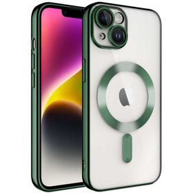 Vendas iPhone 14 Plus Demre Serisi Kamera Korumalı Magsafe Wireless Şarj Özellikli Elektroplated Cep Telefonu Kılıfı