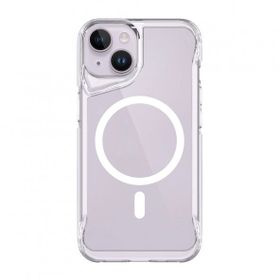 Vendas iPhone 14 Plus Door Serisi Magsafe Destekli Darbe Direçli Elektroplated Şeffaf T-Max Cep Telefonu Kılıfı