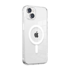 Vendas iPhone 14 Plus Embos Serisi Magsafe Şarj Özellikli Şeffaf Sert PC Cep Telefonu Kılıfı