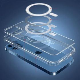 Vendas iPhone 14 Plus Embos Serisi Magsafe Şarj Özellikli Şeffaf Sert PC Cep Telefonu Kılıfı