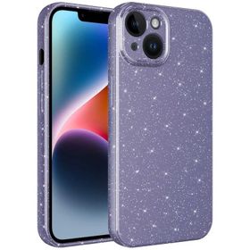 Vendas iPhone 14 Plus Uyumlu Koton Serisi Kamera Korumalı Simli Lüks Silikon Kılıf