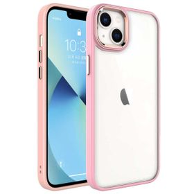 Vendas iPhone 14 Plus Uyumlu Kupa Serisi Metal Buton ve Kamera Çerçeveli Colour Corner Elektroplated Kılıf