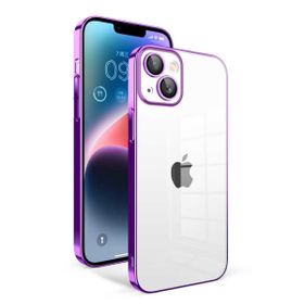 Vendas iPhone 14 Plus Uyumlu Veve Serisi Parlak Renkli Kenarlı Elektroplated Magic Silikon Kılıf