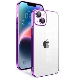 Vendas iPhone 14 Plus Uyumlu Veve Serisi Parlak Renkli Kenarlı Elektroplated Magic Silikon Kılıf