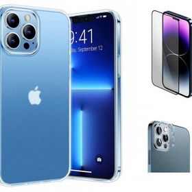 Vendas iPhone 14 Pro Kamera Çıkıntılı Soft Silikon Cam Ekran Koruyucu ve Kamera Lens Koruyucu Cep Telefonu Kılıfı