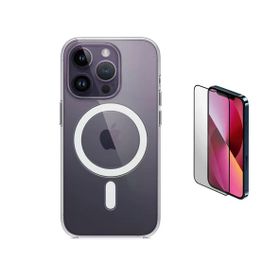Vendas iPhone 14 Pro Magsafe Şarj Destekli Darbe Dirençli Fit Hard Silikon Cam Ekran Koruyucu Cep Telefonu Kılıfı