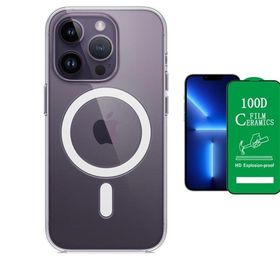 Vendas iPhone 14 Pro Magsafe Şarj Destekli Darbe Dirençli Fit Hard Silikon Seramik Nano Cep Telefonu Kılıfı