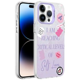 Vendas iPhone 14 Pro Max Marbello Serisi Mermer Desenli Parlak Yüzeyli Dizayn Cep Telefonu Kılıfı