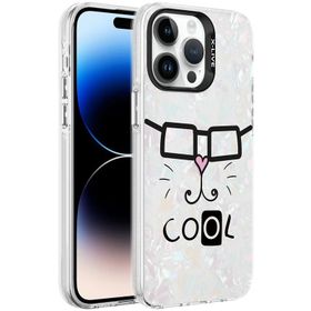 Vendas iPhone 14 Pro Max Marbello Serisi Mermer Desenli Parlak Yüzeyli Dizayn Cep Telefonu Kılıfı