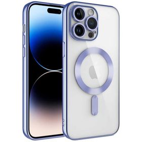 Vendas iPhone 14 Pro Max Uyumlu Demre Serisi Kamera Korumalı Magsafe Wireless Şarj Özellikli Elektroplated Kılıf