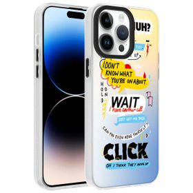Vendas iPhone 14 Pro Max Uyumlu Dragon Serisi Parlak Desenli Fashion Hard Silikon Kılıf