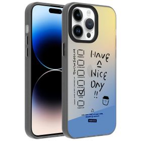 Vendas iPhone 14 Pro Max Uyumlu Dragon Serisi Parlak Desenli Fashion Hard Silikon Kılıf