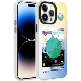 Vendas iPhone 14 Pro Max Uyumlu Dragon Serisi Parlak Desenli Fashion Hard Silikon Kılıf