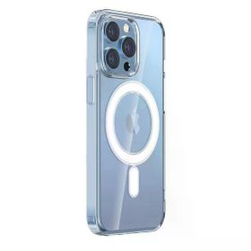 Vendas iPhone 14 Pro Max Uyumlu Embos Serisi Magsafe Şarj Özellikli Şeffaf Sert PC Kılıf