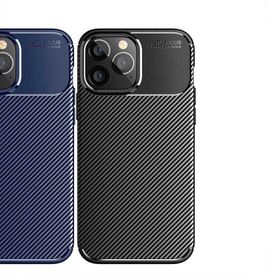 Vendas iPhone 14 Pro Max Uyumlu Karbon Fiber Tasarımlı Kamera Çıkıntılı Darbe Dirençli Kılıf