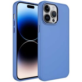 Vendas iPhone 14 Pro Max Uyumlu Luna Serisi Metal Çerçeve ve Buton Tasarımlı Silikon Kılıf