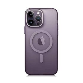 Vendas iPhone 14 Pro Max Uyumlu Tuval Serisi Magsafe Şarj Özellikli Buzlu Sert PC Kılıf