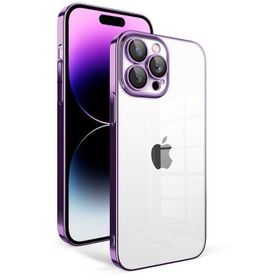 Vendas iPhone 14 Pro Max Uyumlu Veve Serisi Parlak Renkli Kenarlı Elektroplated Magic Silikon Kılıf