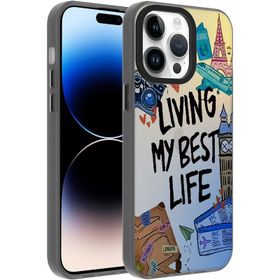 Vendas iPhone 14 Pro Uyumlu Dragon Serisi Parlak Desenli Fashion Hard Silikon Kılıf