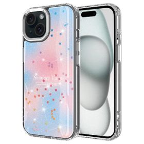 Vendas iPhone 14 Simli Desenli Parlak Zore Task Kapak Cep Telefonu Kılıfı
