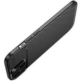 Vendas iPhone 14 Uyumlu Karbon Fiber Tasarımlı Kamera Çıkıntılı Darbe Dirençli Kılıf