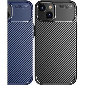 Vendas iPhone 14 Uyumlu Karbon Fiber Tasarımlı Kamera Çıkıntılı Darbe Dirençli Kılıf