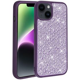 Vendas iPhone 14 Uyumlu Ston Serisi Parlak Taşlı Fashion Tasarımlı Silikon Kılıf