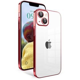Vendas iPhone 14 Uyumlu Veve Serisi Parlak Renkli Kenarlı Elektroplated Magic Silikon Kılıf