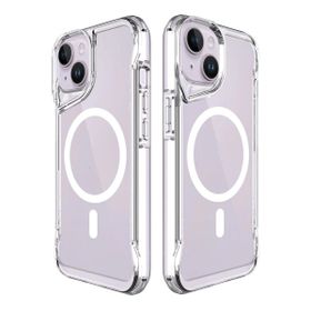 Vendas iPhone 15 Plus Uyumlu Door Serisi Magsafe Destekli Darbe Direçli Elektroplated Şeffaf T-Max Kılıf