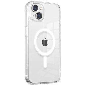Vendas iPhone 15 Plus Uyumlu Embos Serisi Magsafe Şarj Özellikli Şeffaf Sert PC Kılıf