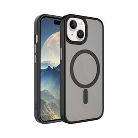 Vendas iPhone 15 Plus Uyumlu Flet Serisi Mat Arka Yüzey Wireless Şarj Destekli Magsafe Kılıf