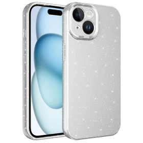 Vendas iPhone 15 Plus Uyumlu Koton Serisi Kamera Korumalı Simli Lüks Silikon Kılıf