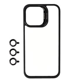 Vendas iPhone 15 Pro Klon Serisi Kamera Lens Korumalı Standlı Sert PC Cep Telefonu Kılıfı