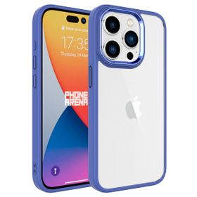 Vendas iPhone 15 Pro Krom Serisi Metal Buton Tasarımlı Renkli Kenarlı Tarz Cep Telefonu Kılıfı