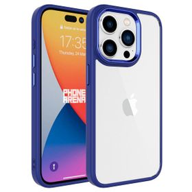 Vendas iPhone 15 Pro Krom Serisi Metal Buton Tasarımlı Renkli Kenarlı Tarz Cep Telefonu Kılıfı