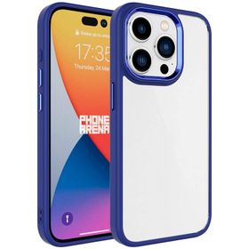 Vendas iPhone 15 Pro Krom Serisi Metal Buton Tasarımlı Renkli Kenarlı Tarz Cep Telefonu Kılıfı