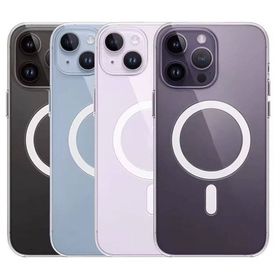 Vendas iPhone 15 Pro Max Embos Serisi Magsafe Şarj Özellikli Şeffaf Sert PC Cep Telefonu Kılıfı