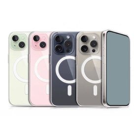 Vendas iPhone 15 Uyumlu Embos Serisi Magsafe Şarj Özellikli Şeffaf Sert PC Kılıf